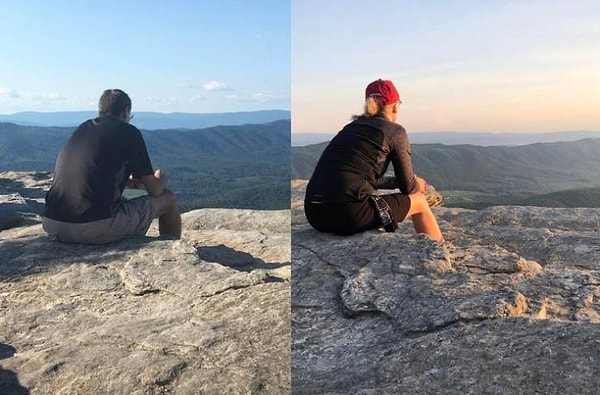 15. «2 года назад мой отчим сидел в этом месте на Аппалачской тропе прямо перед началом химиотерапии. Этим утром моя мама сидела в том же месте, чтобы наблюдать восход солнца в наш первый День отца без него».