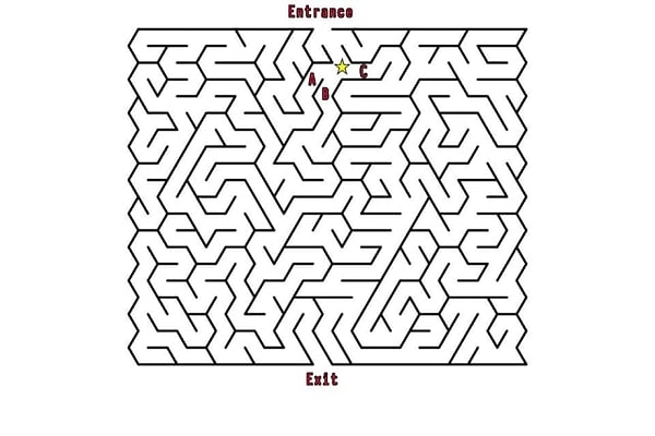 2. Какой путь выведет из лабиринта?