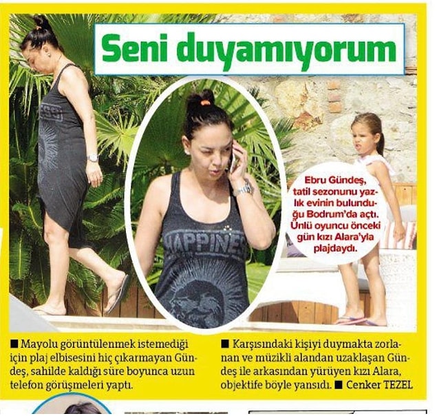 4. Tatil sezonunu açan Ebru Gündeş'in plaj elbisesini hiç çıkarmamasına ve müzik sesinden uzaklaşarak telefonda konuşmasına ne demeli peki?