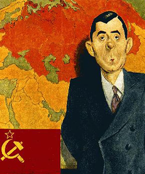 3. Перед вами карикатура периода холодной войны на известного советского дипломата Андрея Громыко.