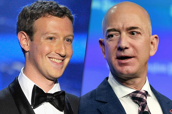 Forbes'un hazırladığı milyarderler listesine göre, Facebook'un kurucusu Mark Zuckerberg'in serveti son bir yılda 8,7 milyar dolar azalırken, Amazon'un kurucusu Jeff Bezos 131 milyar dolar servetiyle liste başı olmaya devam ediyor. Görseli