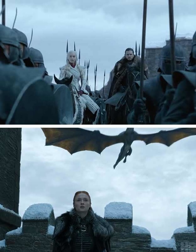 And FINALLY we have Jon, Dany, and the dragons arriving at Winterfell!