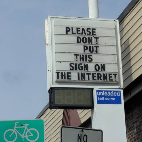 7. "Пожалуйста, не выкладывайте этот знак в интернет"