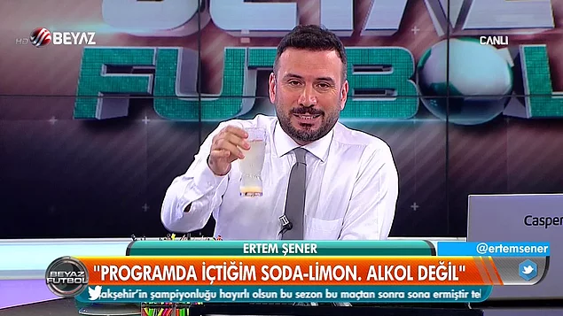 Ertem Şener 'Programda içtiğim soda-limon, alkol değil. Türkiye'nin en iyi programını böyle yıkamazsınız' dedi.