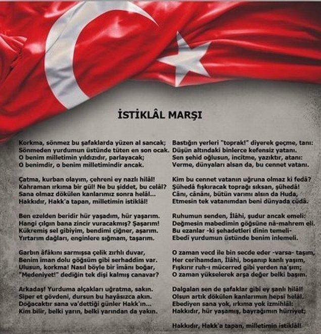 1921: Türk Milleti'nin İstiklâl Marşı, TBMM'de kabul edildi.
