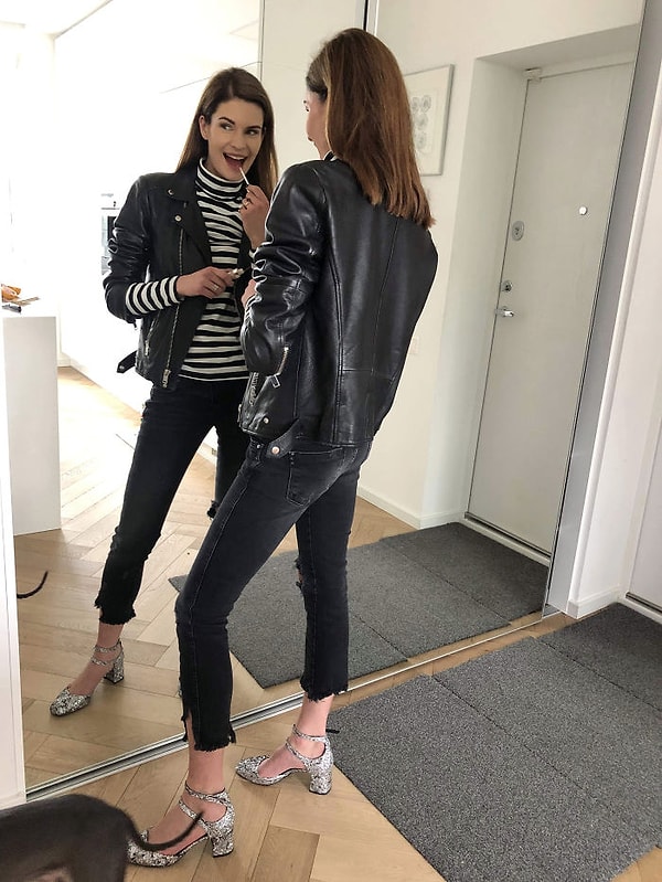 3. День 1: Серебряные туфли, джинсы, водолазка и кожаная куртка