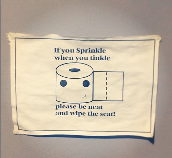 20. Можно вольно перевести на русский примерно так: "Если набрызгали, то, черт возьми, махните стульчак!" :)