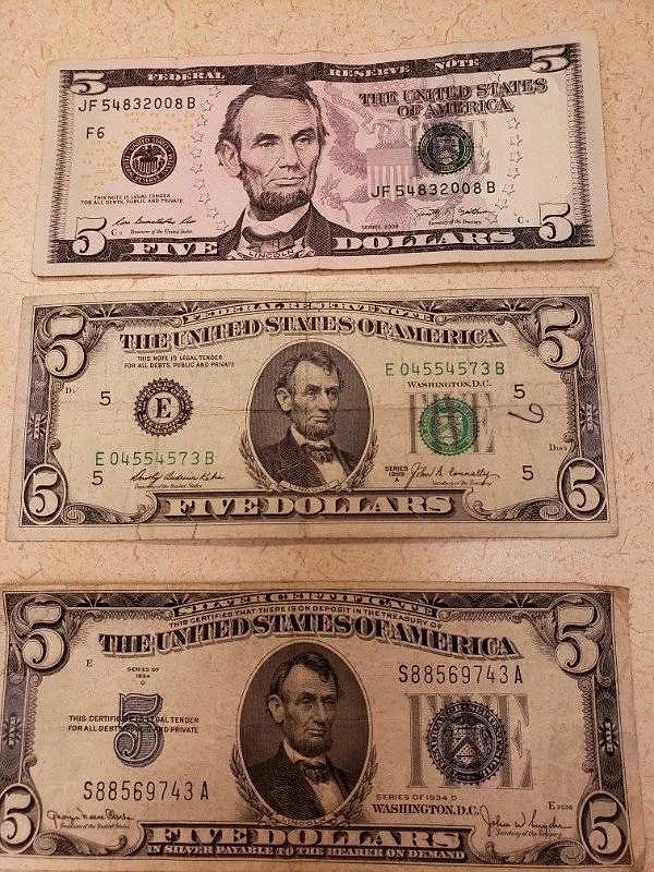 1. 5-долларовая купюра сквозь годы