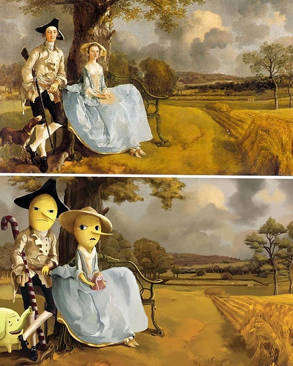 12. Картина "Мистер и Миссис Эндрюс" (Томас Гейнсборо) + мультсериал "Время приключений"