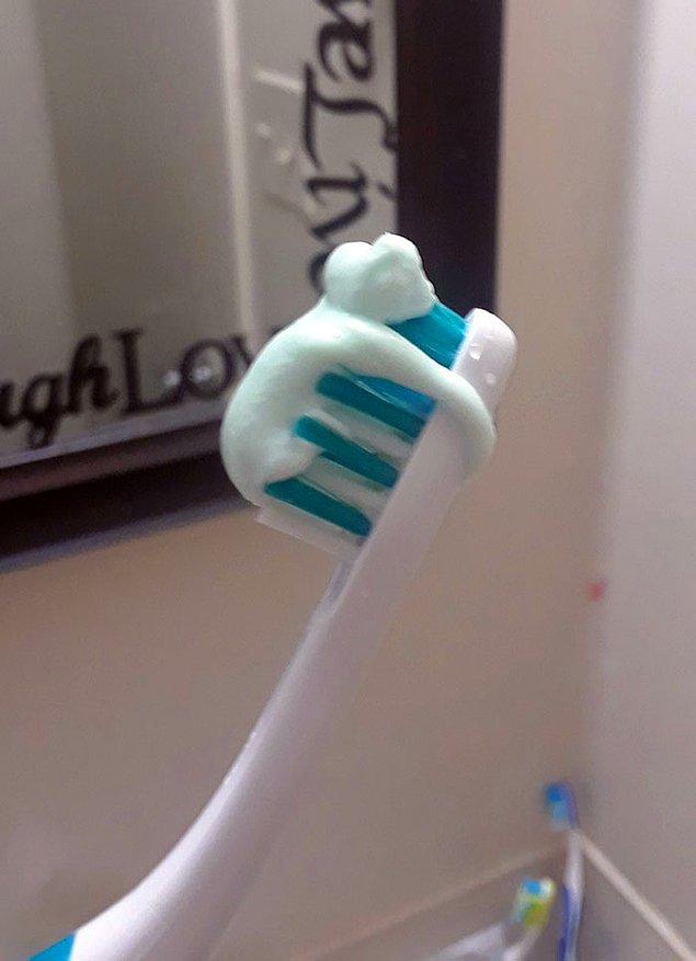 6. Fırçayı çok seven bir diş macunu.