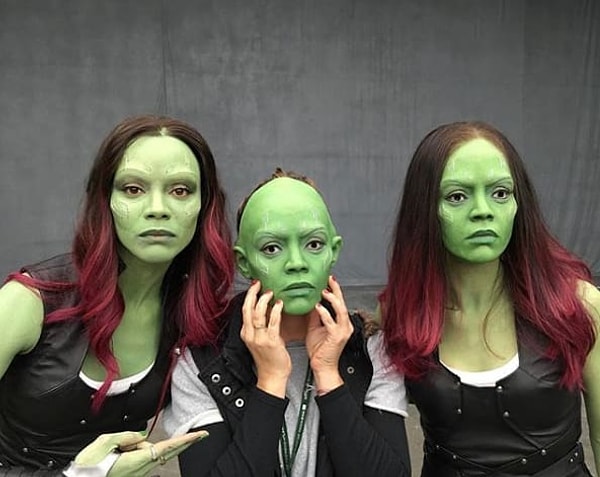 21. У дублерш Зои Салданы были маски, которые испугали бы самого Таноса