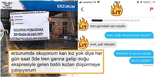 Düşüyor mu Böyle? Doğu Ekspresi'yle Geçenleri Erzurum'da Pankartla Karşılayan ve Batılı Düşürmeye(!) Çalışan Genç