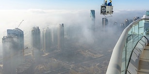Dubai'nin 300 Metrelik Gökdeleninde Süper Kahraman Edasıyla Cam Temizliği Yapan Korkusuz Çalışanlar