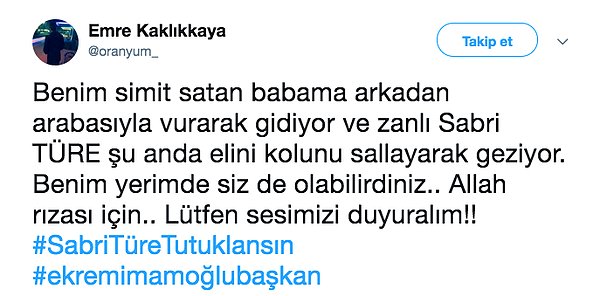 Ve sesinin duyurulması için çağrıda bulundu.