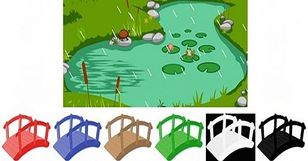 Выберите цвет моста, который бы вы проложили через пруд.