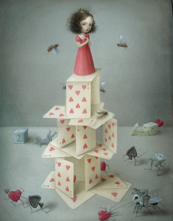 Девочка на карточном домике