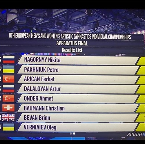 Milli sporcumuz Ahmet Önder ise yine 'Paralel' aletinde 14.833 puan ile 5.ci olarak bizleri gururlandırdı.