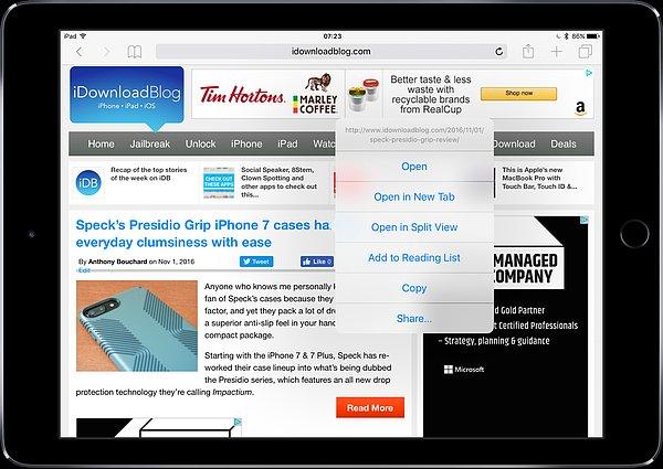 iPad'lerde geri alma seçeneği daha pratik hale gelecek! Ayrıca İnternet tarayıcısı Safari artık masaüstü görünümünde çalışacak!