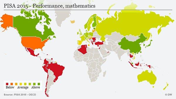18. Ülkelerin Pisa-2015 Matematik Puanları Ortalaması: