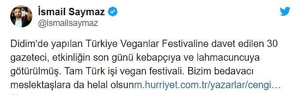 Kebaplı vegan festivaline sosyal medyadan da yorumlar geldi...