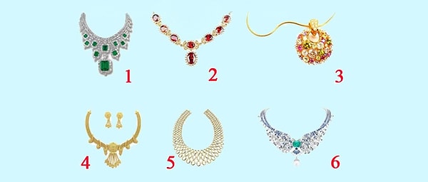 Выберите колье, которое нравится вам больше всего. Если понравилось несколько, то расположите их в порядке убывания по привлекательности (так вы сможете узнать, какие у вас качества доминирующие, а какие - второстепенные).