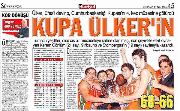 2004 ve 2005 yıllarında Ülkerspor ile hem Türkiye kupasını hem de Cumhurbaşkanlığı Kupası'nın 2'şer kez kazandı.
