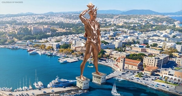 2. Колосс Родосский. Согласитесь, потрясающее зрелище!