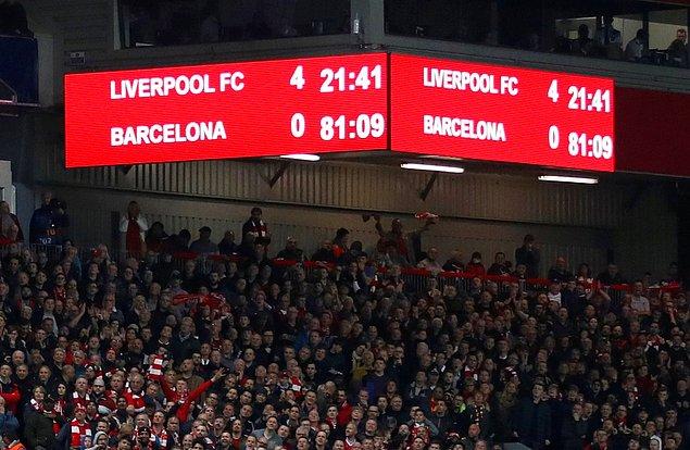 3-0'ın rövanşında Liverpool, Anfield Road'ta Barcelona'yı 4-0 la geçerek adını Şampiyonlar Ligi'nde finale yazırdı.