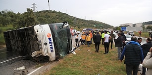 Üç Kişi Can Vermişti: Muğla'da Otobüsün Devrilme Anı Güvenlik Kamerasında