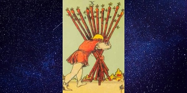 Вы выбрали карту Таро "Десятка Жезлов"