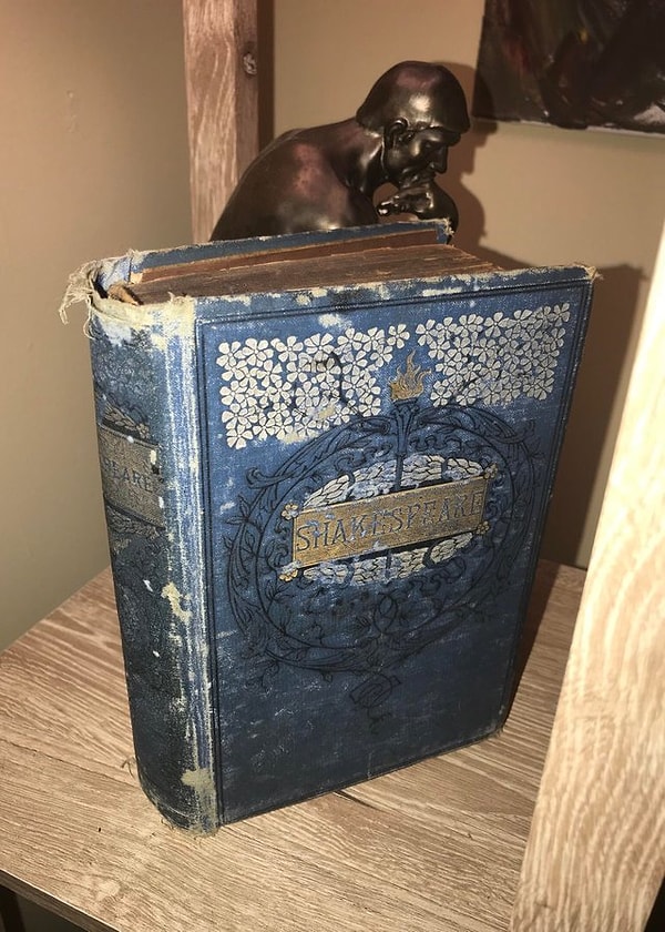 24. "Эта копия 1862 года произведений Шекспира, которую я нашел в коробке у мусорного контейнера"