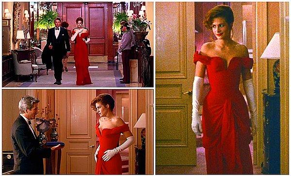 26. Dünyanın belki de en unutulmaz kırmızı elbisesini Julia Roberts, Pretty Woman filminde giydi. (1990)