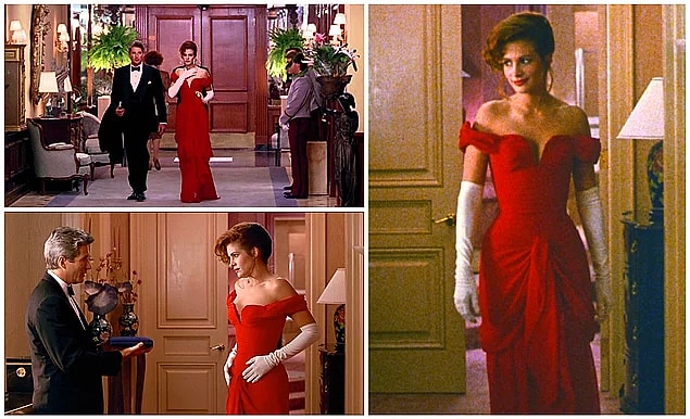 26. Dünyanın belki de en unutulmaz kırmızı elbisesini Julia Roberts, Pretty Woman filminde giydi. (1990)