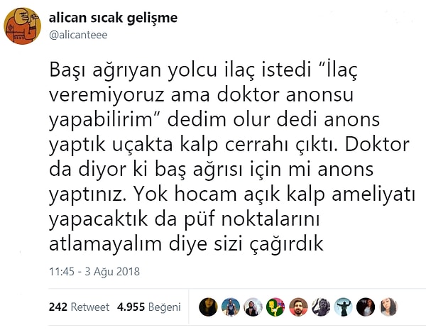 2. Baş ağrısı için doktor anonsu.