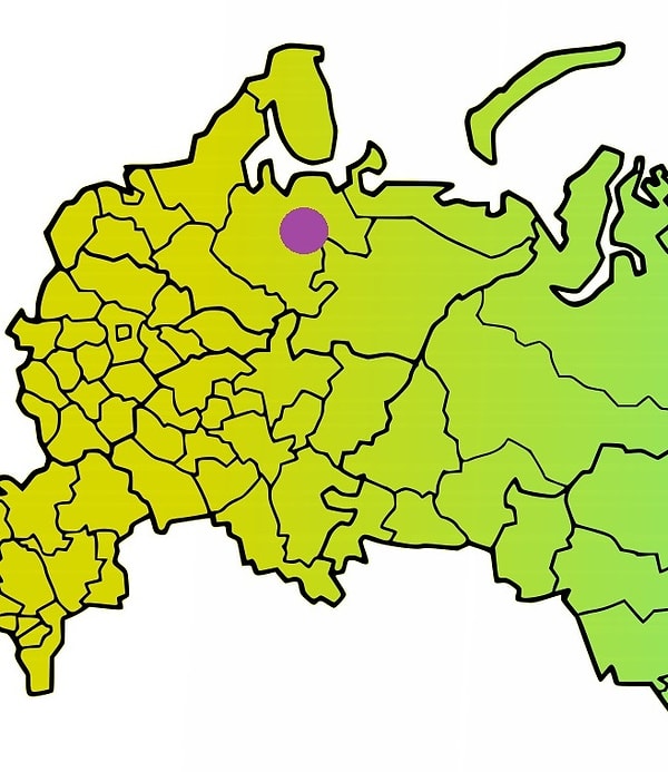 2. Какой город находится на месте фиолетовой точки?