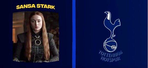 9. Sansa Stark - Tottenham Hotspur