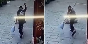 Uyuyan Köpeğe Süpürge ile Acımasızca Vuran Vicdansız!