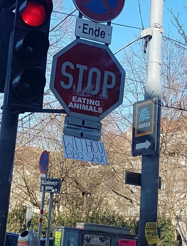 4. Стоп поеданию животных... без соуса барбекю!