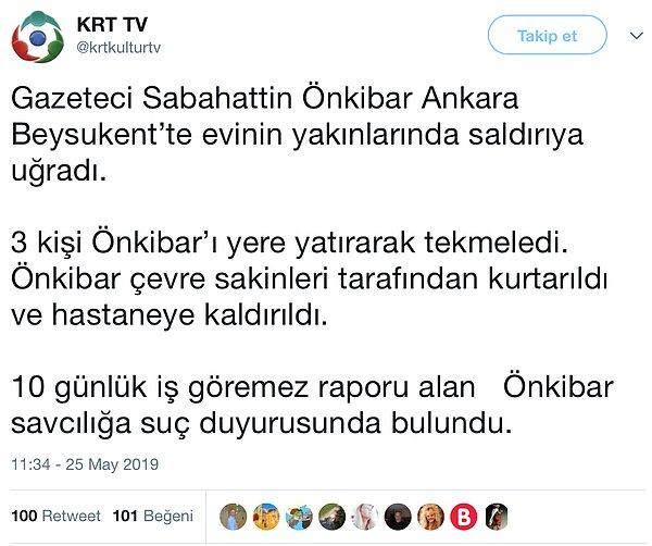 KRT TV: 'Saldırganların tekmelediği Önkibar, çevredeki vatandaşlarca kurtarıldı'