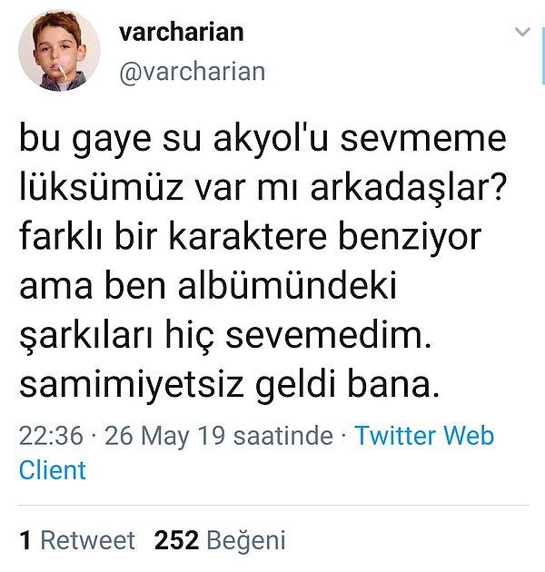 Tweet Kavgaları hesabı olaya direkt el atmış ve kavganın en başını bulmuş. Twitter fenomeni Varcharian, Gaye Su Akyol'dan hoşlanmadığını belirten bir tweet atmış ve işte ilk kıvılcım da burada başlamış..