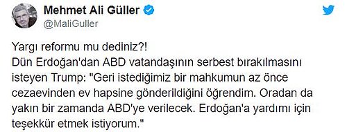 Toplumsal Medyada 'Bağımsız Yargı' Tartışması: Trump, Hür Bırakılan Serkan Gölge İçin Erdoğan'a Teşekkür Etti