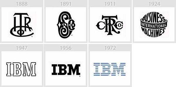 7. IBM'in logo gelişimi de şöyle.