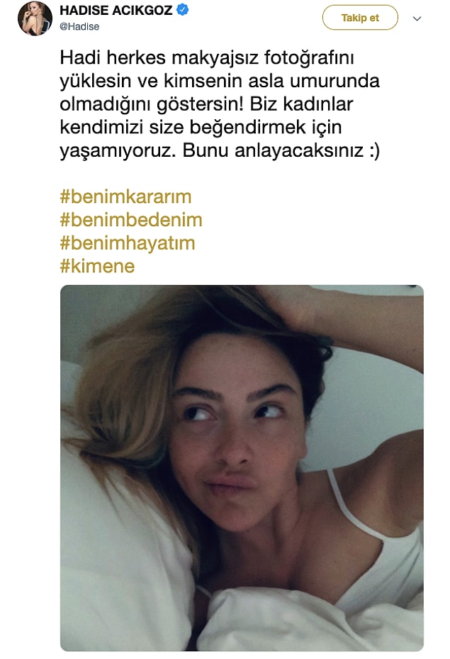 Ardından da sosyal medya hesaplarından kadınlara bir çağrıda bulunmuştu.