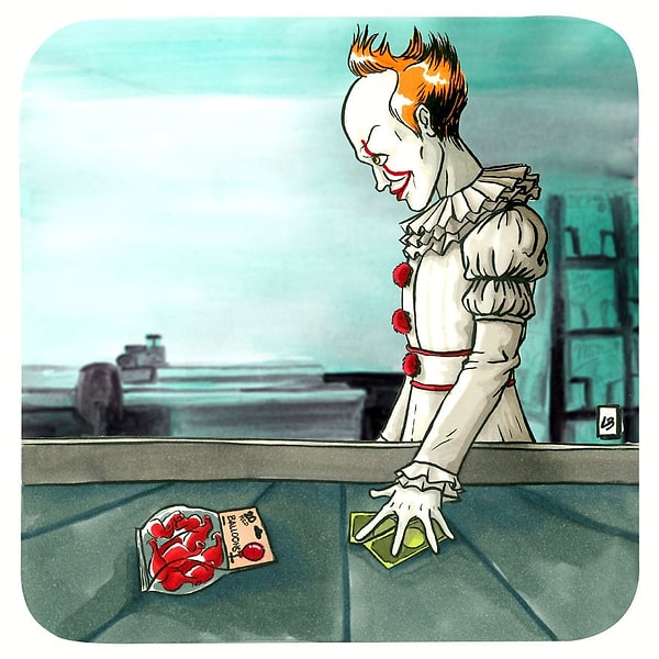 13. Пеннивайз покупает красные воздушные шарики