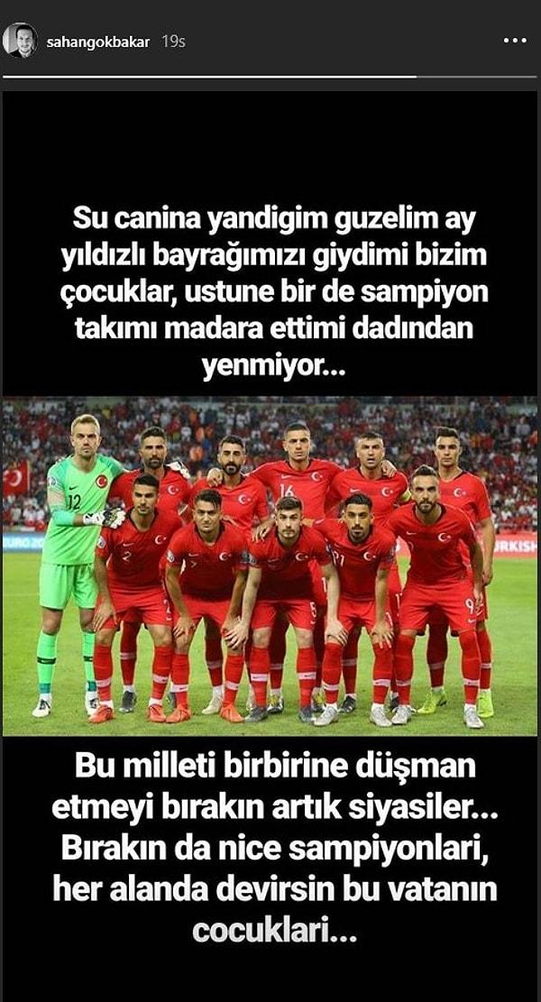 Herkesin tek yürek olduğu bu maçın ardından Gökbakar, hem milli takımın bu zaferini kutladı; hem de siyasilere bir mesaj verdi!