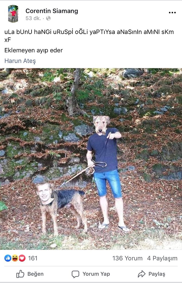Arama çalışmaların sonucunda, nihayet 'Fırçalı'nın' sosyal medya hesapları ivedilikle tespit edildi...