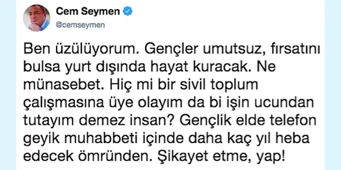Cem Seymen'in Gençlere Verdiği Tavsiyelere Gençler Tepki Gösterdi
