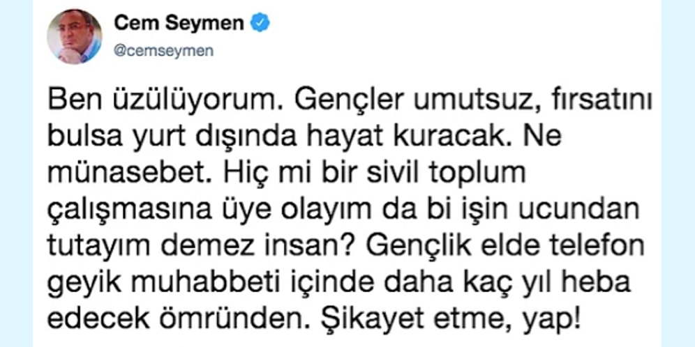 Cem Seymen'in Gençlere Verdiği Tavsiyelere Gençler Tepki Gösterdi