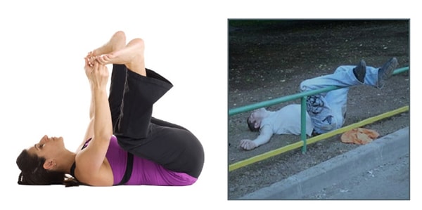 5. Алана баласана или поза довольного ребенка чрезвычайно полезна для тазобедренных суставов.