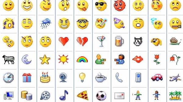 7. Emojilerin atası MSN ifadeleri.